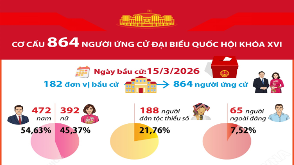 Thống kê cơ cấu 864 người ứng cử Đại biểu Quốc hội khóa XVI